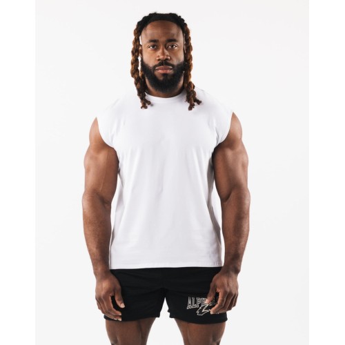 Must-Have Brushed Wolf Head Muscle Tank - White New Collection