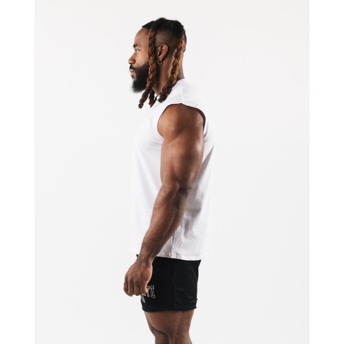 Must-Have Brushed Wolf Head Muscle Tank - White New Collection