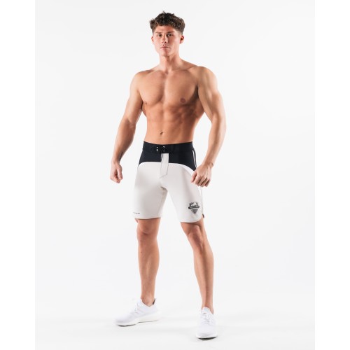 Must-Have Crescent Boardshort - Black Brandy - White