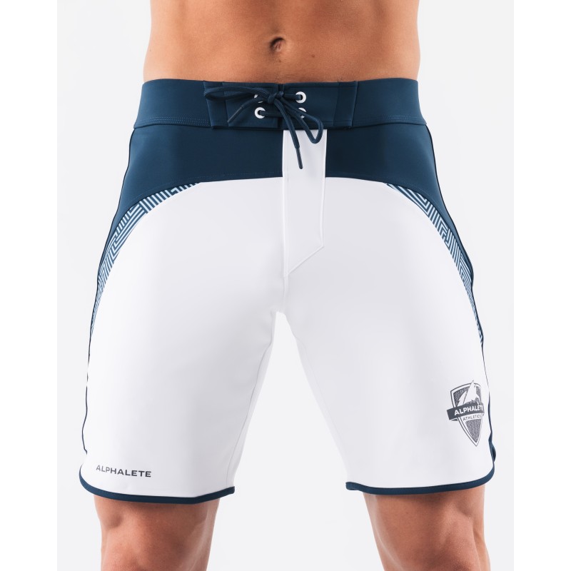 Must-Have Crescent Boardshort - White Navy - Blue Ready for Shipment