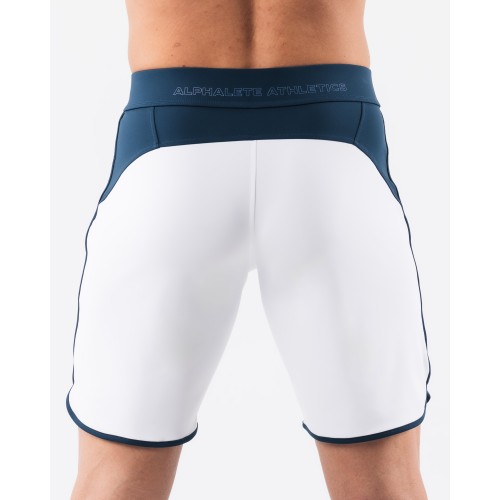 Must-Have Crescent Boardshort - White Navy - Blue Ready for Shipment