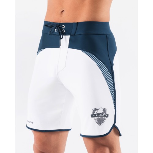 Must-Have Crescent Boardshort - White Navy - Blue Ready for Shipment