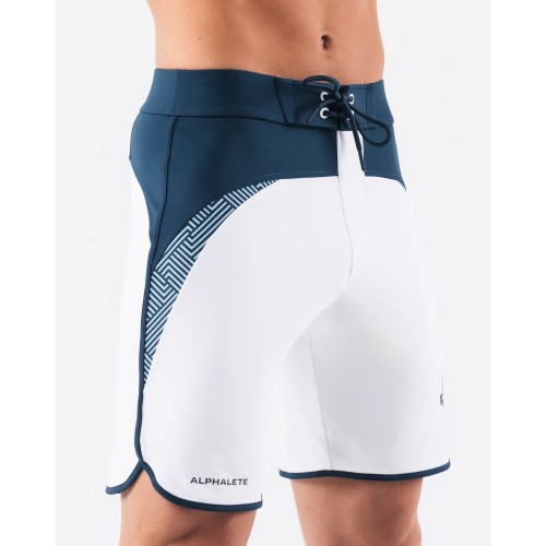 Must-Have Crescent Boardshort - White Navy - Blue Ready for Shipment