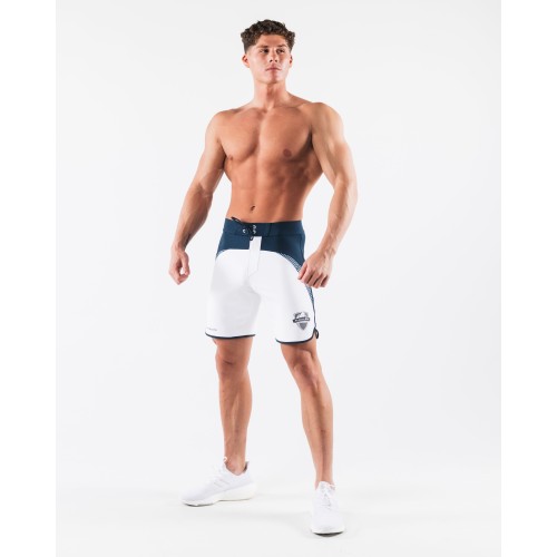 Must-Have Crescent Boardshort - White Navy - Blue Ready for Shipment