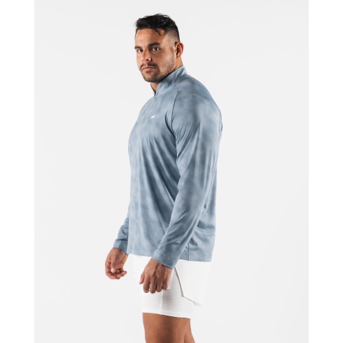 Must-Have Racer Quarter Zip - Slate Print - Blue