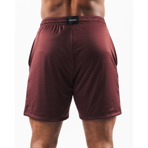 Must-Have Wolf Head Mesh Short 6" - Sangria - Red