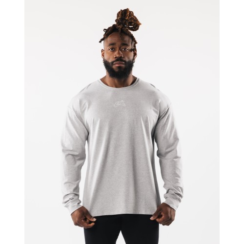 Must-Have Wolf Head LS Tee - Heather Grey