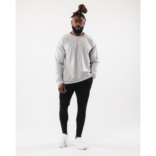 Must-Have Wolf Head LS Tee - Heather Grey