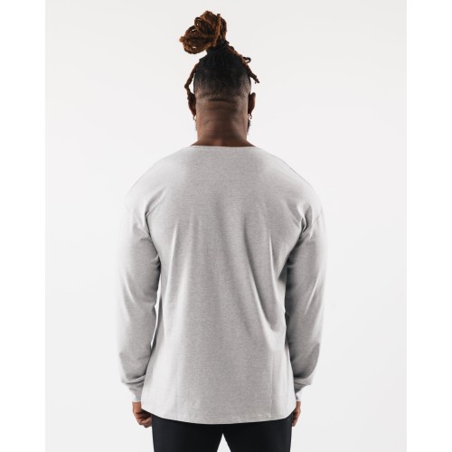 Must-Have Wolf Head LS Tee - Heather Grey