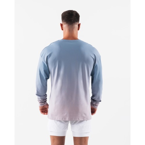 Must-Have Wolf Head LS Tee - Still Water Gradient - Blue In Stock