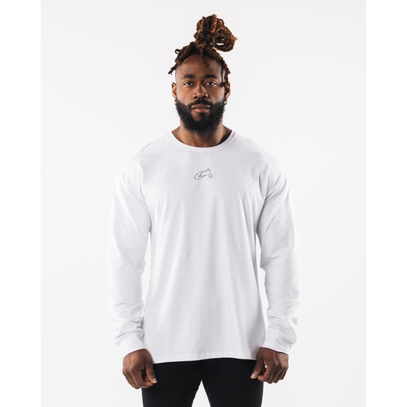 Must-Have Wolf Head LS Tee - White Available for Immediate Shipping