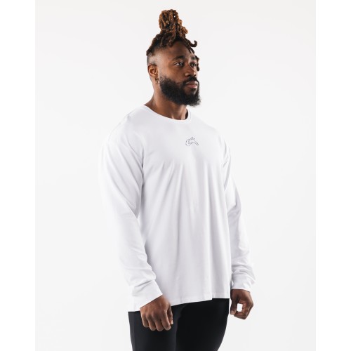 Must-Have Wolf Head LS Tee - White Available for Immediate Shipping