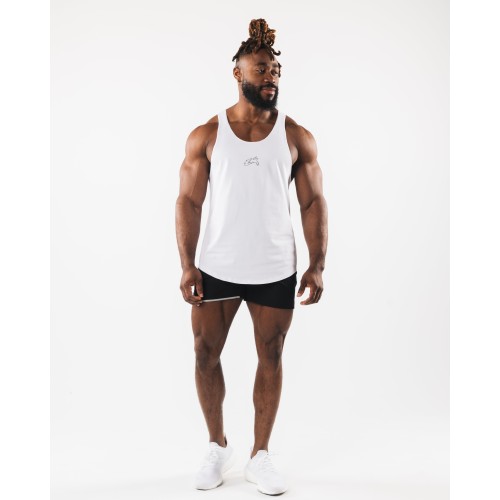 Must-Have Wolf Head Raw Cut Tank - White New Release