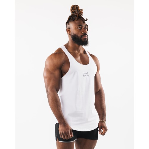 Must-Have Wolf Head Raw Cut Tank - White New Release