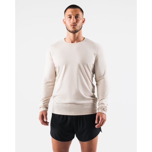 Must-Have Zero Classic LS Tee 2pk - Cream - Brown Limited Stock