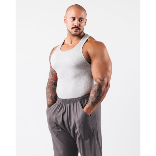 Must-Have Zero Ribbed Tank 2pk - Heather Grey Hot New Item