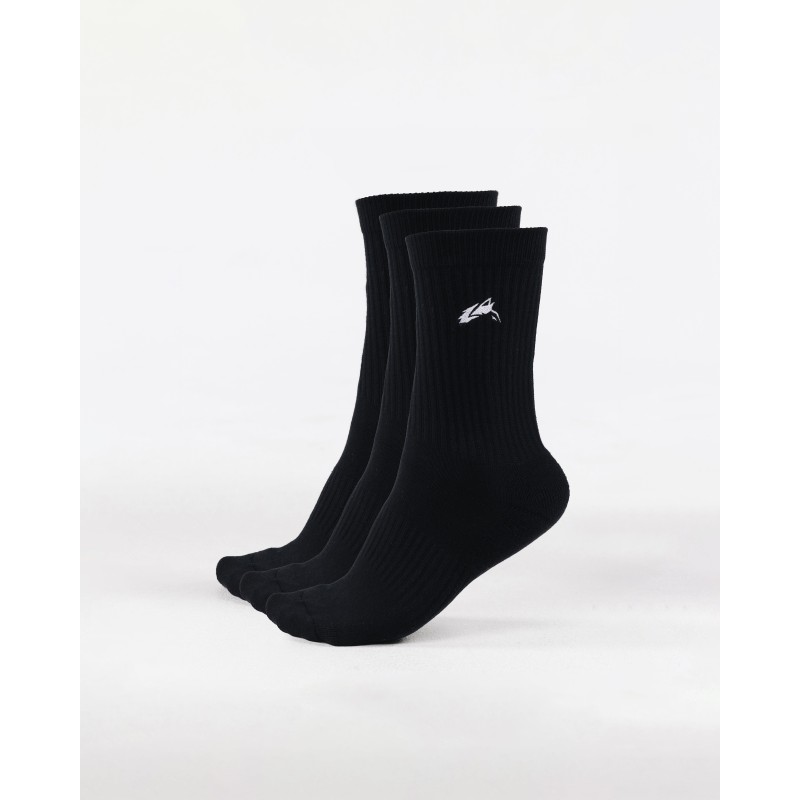 Must-Have Elite Wolf Head Crew Sock 3pk - Black New Collection