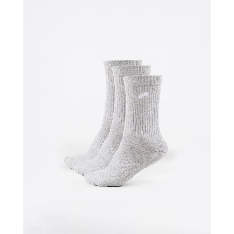 Must-Have Elite Wolf Head Crew Sock 3pk - Grey New Stock