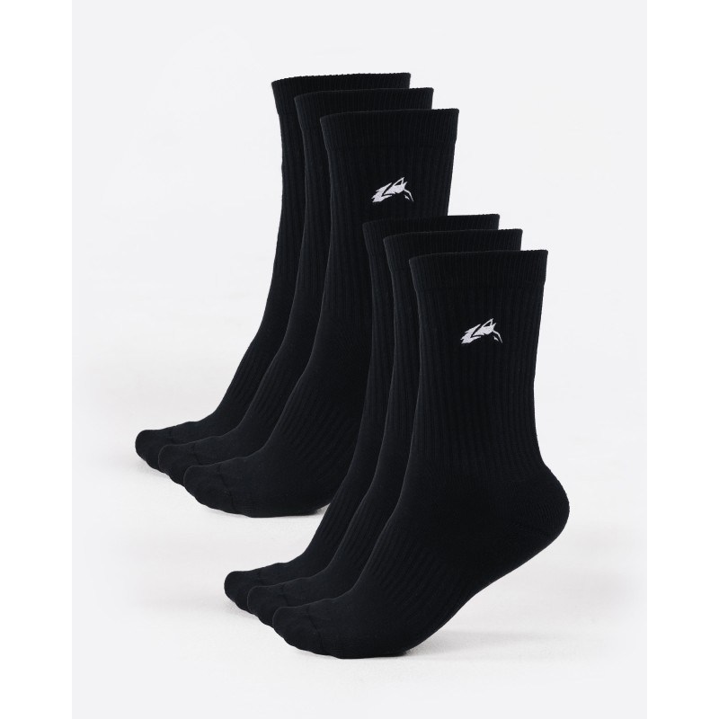 Must-Have Elite Wolf Head Crew Sock 6pk - Black Just In