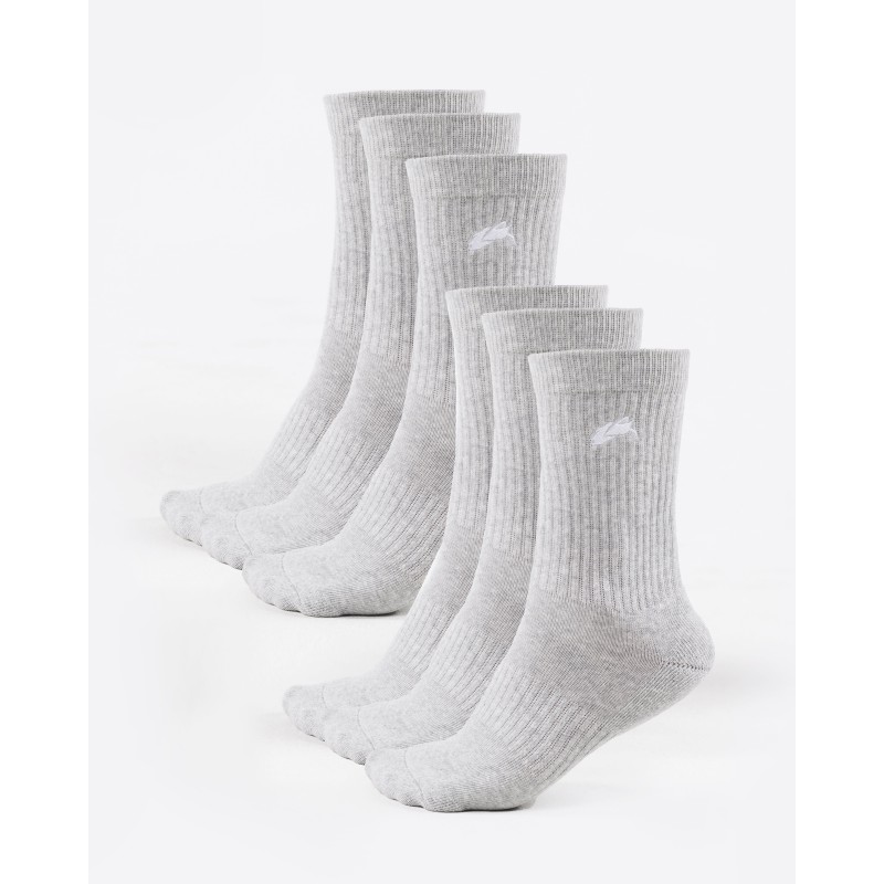 Must-Have Elite Wolf Head Crew Sock 6pk - Grey In Stock