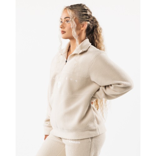 Must-Have King Quarter Zip - Vanilla - Brown Just In