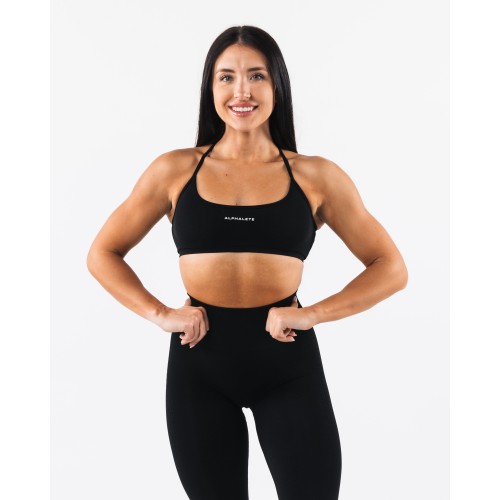 Must-Have Amplify Back Cross Bra - Black Hot New Item