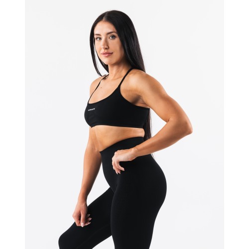 Must-Have Amplify Back Cross Bra - Black Hot New Item