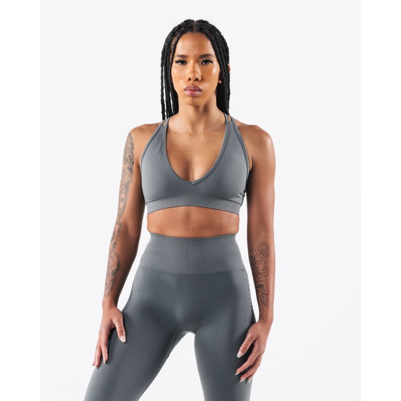 Must-Have Amplify Deep V Bra - Skyscraper - Grey New Release