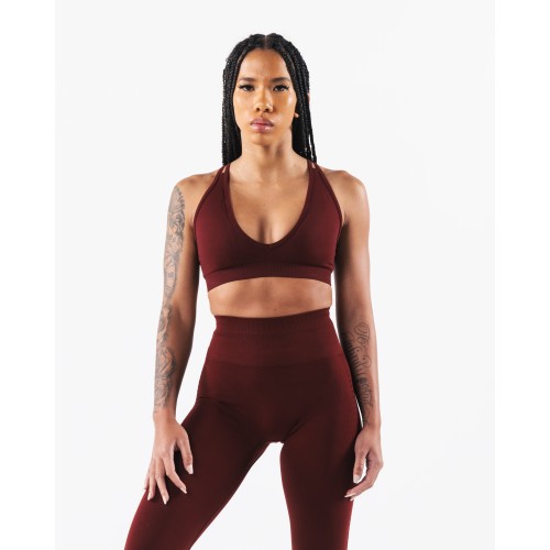 Must-Have Amplify Deep V Bra - New Burgundy - Red On Hand Now