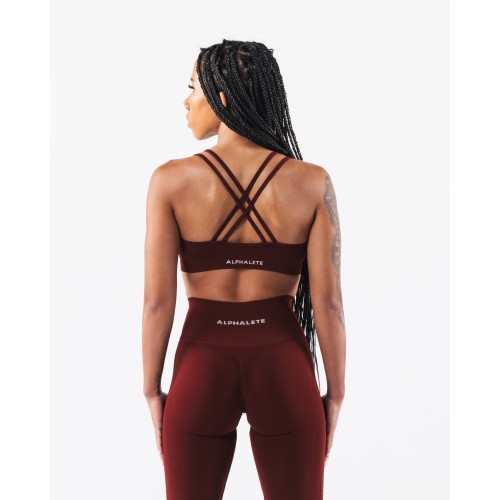 Must-Have Amplify Deep V Bra - New Burgundy - Red On Hand Now