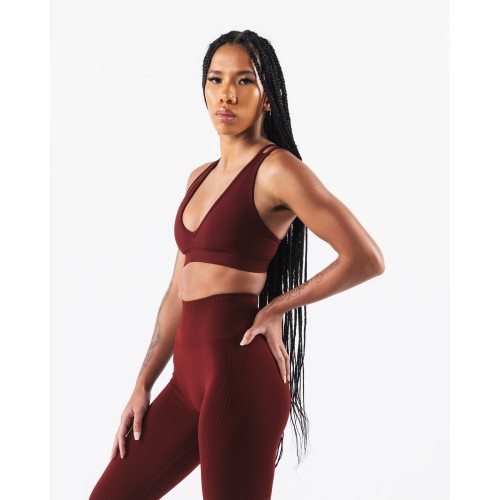 Must-Have Amplify Deep V Bra - New Burgundy - Red On Hand Now