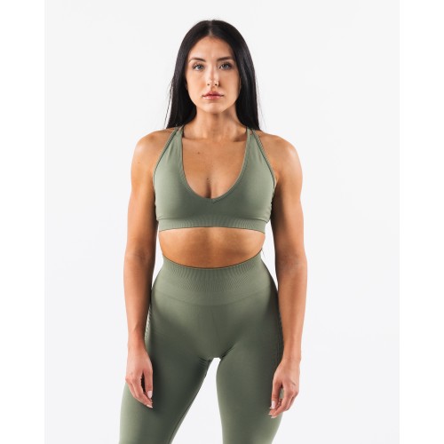 Must-Have Amplify Deep V Bra - Noble Green Fresh Release