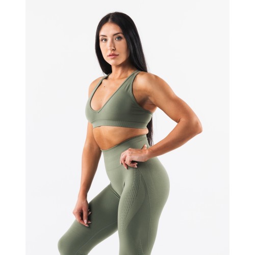 Must-Have Amplify Deep V Bra - Noble Green Fresh Release