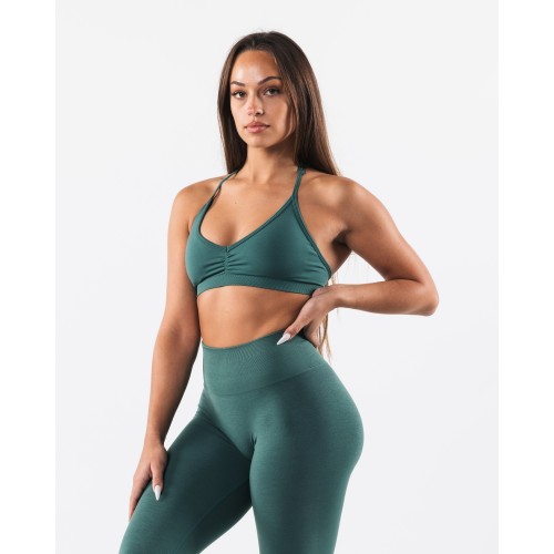 Must-Have Amplify Halter Bra - Sage - Green On Hand Now