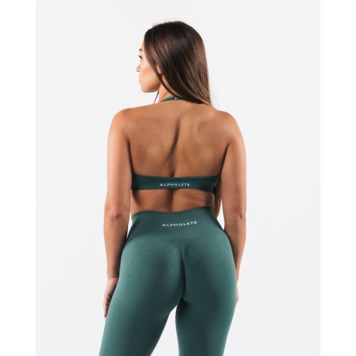 Must-Have Amplify Halter Bra - Sage - Green On Hand Now