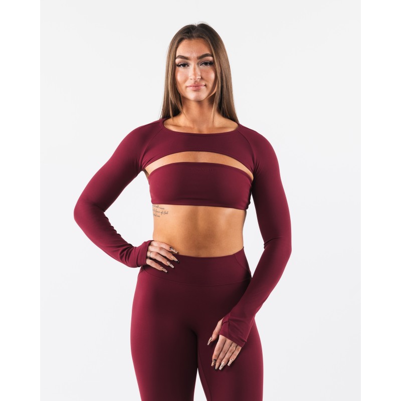 Must-Have Aura Shrug LS - Cran - Red New Collection