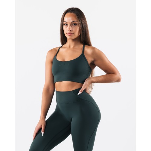 Must-Have Aura Strappy Longline Bra - Cypress - Green Just In