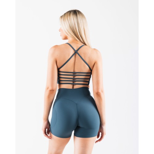 Must-Have Aura Strappy Longline Bra - Glacial Lake - Blue In Stock