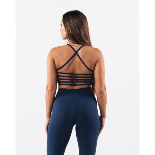 Must-Have Aura Strappy Longline Bra - Ink - Blue Available for Immediate Shipping