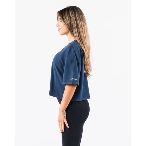 Must-Have Wolf Crop Tee - Denim - Blue Immediate Availability