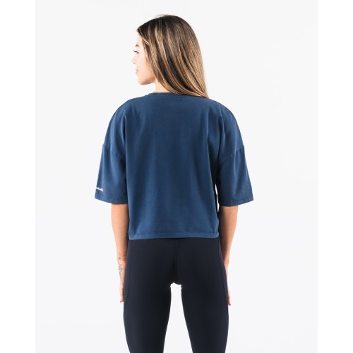 Must-Have Wolf Crop Tee - Denim - Blue Immediate Availability