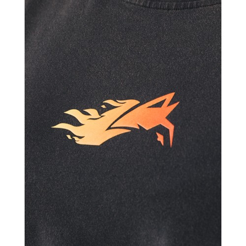 Must-Have Wolf Crop Tee - Washed Black / Orange Just Launched