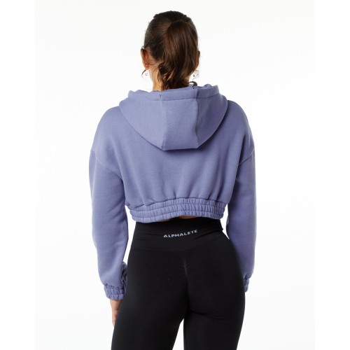 Must-Have Classic Capital Crop Hoodie - Digital Violet - Purple Limited Stock