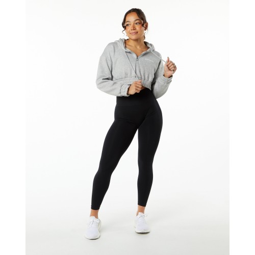 Must-Have Classic Capital Crop Hoodie - Heather Grey Just Launched