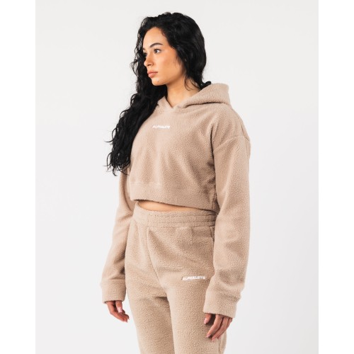 Must-Have King Crop Hoodie - Linen - Brown On Hand Now