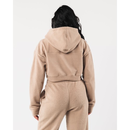 Must-Have King Crop Hoodie - Linen - Brown On Hand Now