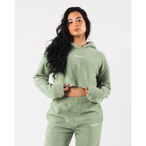 Must-Have King Crop Hoodie - Sage - Green Fresh Release