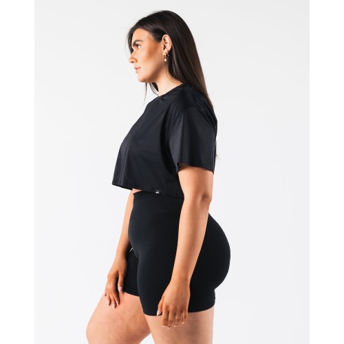 Must-Have Margo Mesh Crop Tee - Black