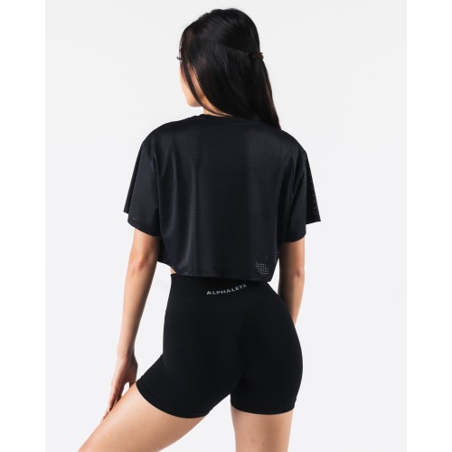 Must-Have Margo Mesh Crop Tee - Black