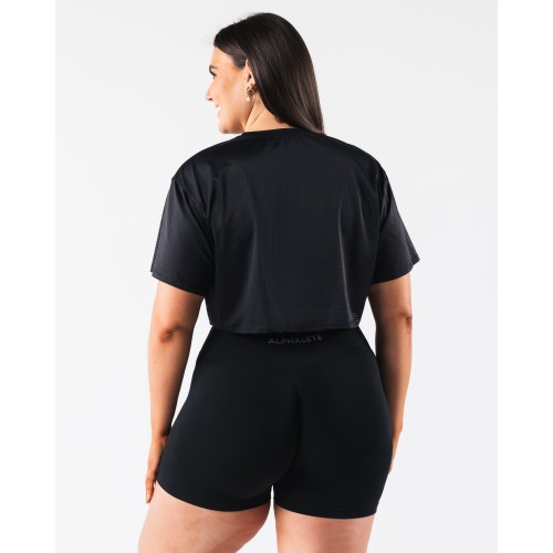 Must-Have Margo Mesh Crop Tee - Black